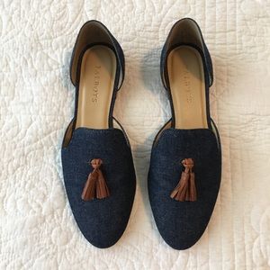 Talbots Denim flats with tassel